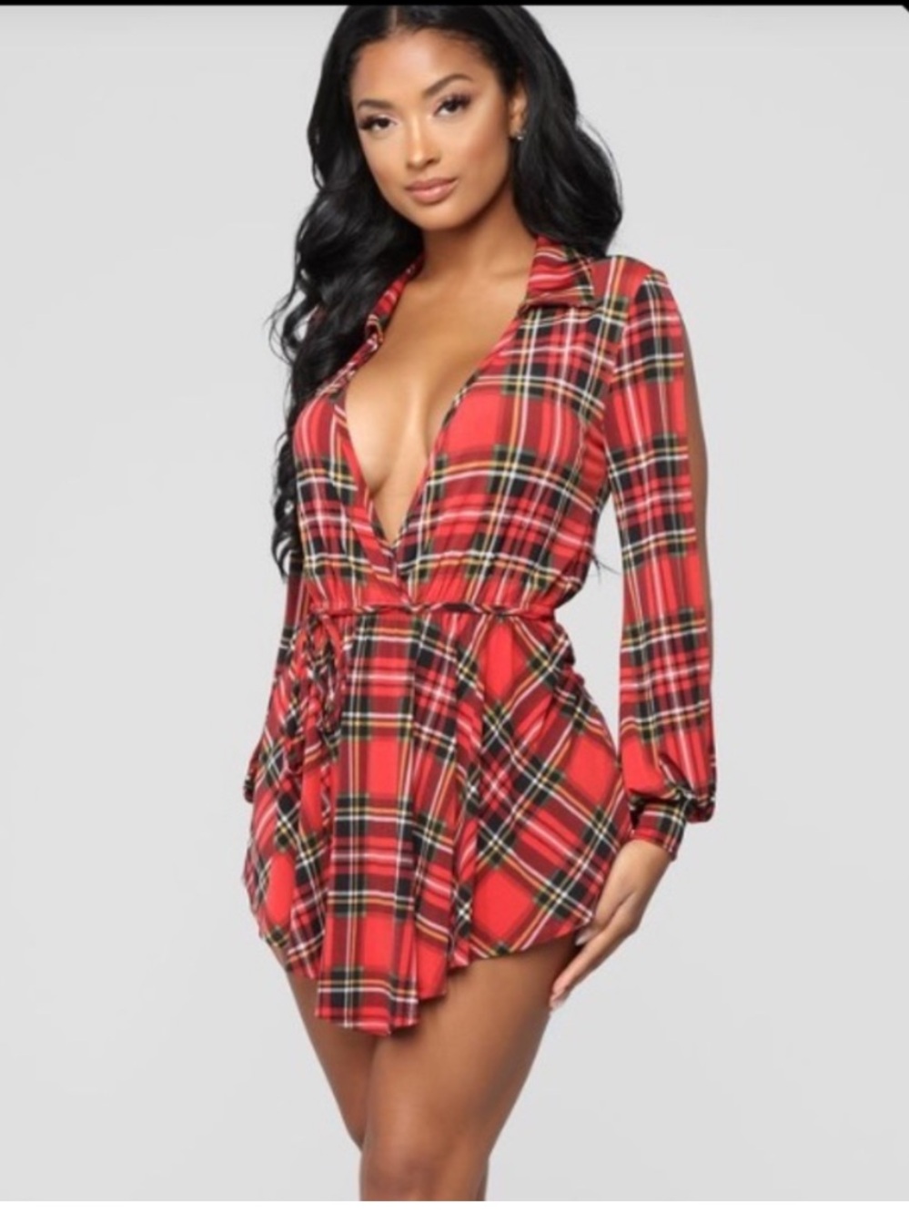 You Just Got Plaid Romper